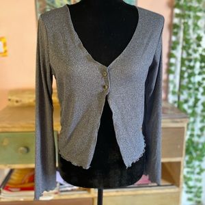 Caution To The Wind gray blouse size- large